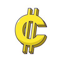 Flat cartoon of colon currency illustration icon mascot and symbol design isolated on white background vector