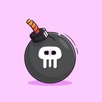 Cute cartoon circle bomb illustration icon symbol suitable used for many events and for many needs vector