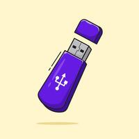 Usb flash drive computer technology tools icon or symbol illustration with cute shape inside vector