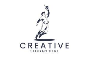 Dynamic Baseball Player Catching Ball Action Logo man game jump leap team icon vector