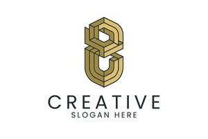 Abstract Gold Geometric Logo Design Modern Style art icon shape lines lines vector