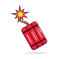 Detonate dynamite stick bomb icon or symbol illustration cartoon isolated on white background vector