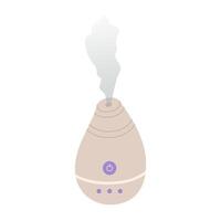 Electric aroma diffuser. Relax time, aromatherapy. Air diffuser. Device for humidifying. Purifier microclimate. vector