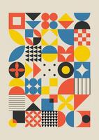 Minimal vintage 20s geometric design posters, wall art, template, layout with primitive shapes elements. Bauhaus retro pattern background, abstract vector