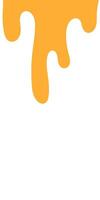 melted honey on white background. flowing honey illustration for label or packaging design. abstract honey dripping pattern. dripping yellow paint. wavy liquid corner. melting slime. vector