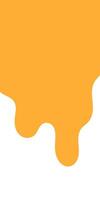 melted honey on white background. flowing honey illustration for label or packaging design. abstract honey dripping pattern. wavy liquid corner. dripping yellow paint. melting slime. vector