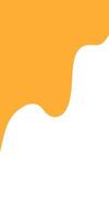 melted honey on white background. flowing honey illustration for label or packaging design. wavy liquid corner. dripping yellow paint. melting slime. abstract honey dripping pattern. vector