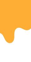 melted honey on white background. flowing honey illustration for label or packaging design. wavy liquid corner. melting slime. abstract honey dripping pattern. dripping yellow paint. vector