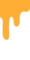 melted honey on white background. flowing honey illustration for label or packaging design. dripping yellow paint. wavy liquid corner. melting slime. abstract honey dripping pattern. vector