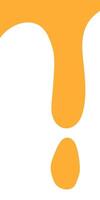 melted honey on white background. flowing honey illustration for label or packaging design. melting slime. wavy liquid corner. abstract honey dripping pattern. dripping yellow paint. vector