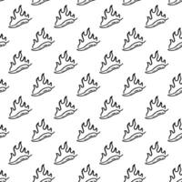 burning chilli pepper pattern. hand drawn doodle chili. hot chilli seamless pattern suitable for print, seasoning pack, or wrapping paper. outline style chili pattern. fire chilli pattern. vector