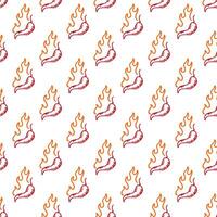 burning chilli pepper pattern. fire chilli pattern. hot chilli seamless pattern suitable for print, seasoning pack, or wrapping paper. hand drawn doodle chili. outline style chili pattern. vector