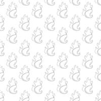 burning chilli pepper pattern. outline style chili pattern. fire chilli pattern. hot chilli seamless pattern suitable for print, seasoning pack, or wrapping paper. hand drawn doodle chili. vector
