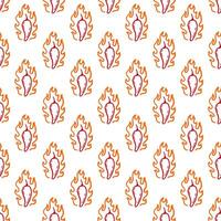 burning chilli pepper pattern. fire chilli pattern. hand drawn doodle chili. hot chilli seamless pattern suitable for print, seasoning pack, or wrapping paper. outline style chili pattern. vector