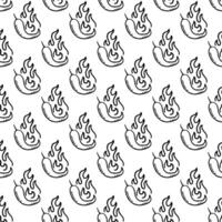 burning chilli pepper pattern. hand drawn doodle chili. fire chilli pattern. hot chilli seamless pattern suitable for print, seasoning pack, or wrapping paper. outline style chili pattern. vector