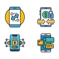 Four icons depicting different types of mobile devices vector