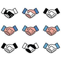 Handshake icon set vector