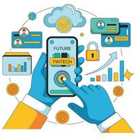 Secure and Modern Financial Technology. vector