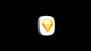 Sketch app icon animation on a transparent background video