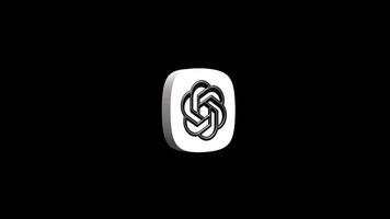 ChatGPT app icon animation on a transparent background alpha video