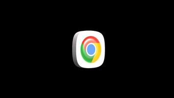 Google Chrome app icon animation on a transparent background video