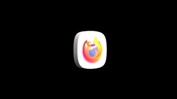 Raposa de fogo aplicativo ícone animação em uma transparente fundo video