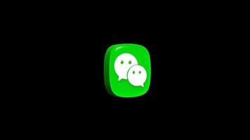 wechat aplicativo ícone animação em uma transparente fundo video