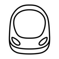 Hyperloop capsule logo. Streamlined design. High speed futuristic transport inside a tunnel. Minimalistic black and white icon. Editable. vector