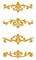 Set of abstract gold vintage borders vector