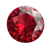 Abstract Faceted Ruby Gemstone, Deep Red Color with Translucent and Opaque Sections png