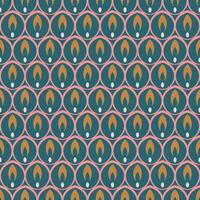 seamless pattern fwith stylized teardrop shapes inside circles. Retro geometric background for textile, bags, shirts, scarfs, dresses, wrapping vector