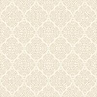 Lace seamless pattern with damask. Soft beige background with intricate oriental motifs arranged in diamond shaped layout suitable for textiles, wallpaper, silk vector