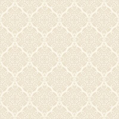 Lace seamless pattern with damask. Soft beige background with intricate oriental motifs arranged in diamond shaped layout suitable for textiles, wallpaper, silk