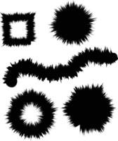 Black shapes with spikes design brush effect vector