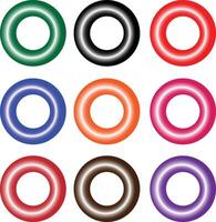 A set of colored rings on a white background vector