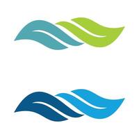 Set Wave Leaf Decorative Swoosh Logo Template vector