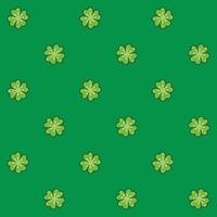 Four Clover Leaf Seamless Pattern, Kawaii Style vector