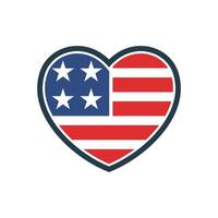 Heart Shape - July 4th American Independence Day Icon Logo Template Illustration Design. EPS 10. vector