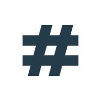 Glyph Simple Hashtag Icon Logo Template Illustration Design. EPS 10. vector