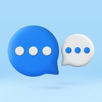3D speech bubbles symbol for chat on social media icon. 3d comments thread mention or user chat with social media, illustration vector