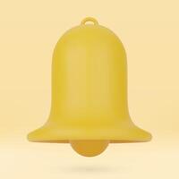 3D Notification Ring Bell Icon for Social Media Reminders, Subscription Notices, Inbox Messages, Subscription Alerts, and Important News Push Notifications. illustration vector
