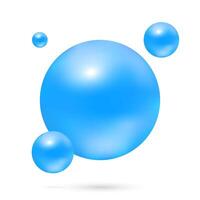 Molecule models blue and chemical formulas. isolated on white background, illustration vector