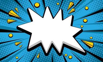 Blank comic cartoon blue background with thunder lightning. empty dialog background thunder lightning. Comic background cartoon style. illustration vector
