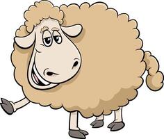 funny cartoon wool sheep farm animal character vector