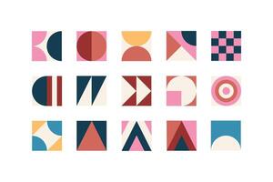 a set of geometric shapes in Bauhaus style vector