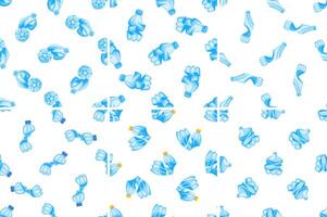 Seamless pattern representing plastic bottles recycling process promoting environmental awareness vector