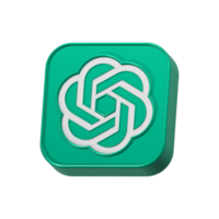 chatgpt open ai logo 3d rendering png