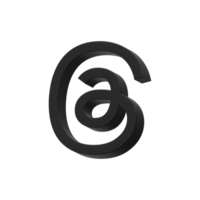 threads icon logo 3d rendering png