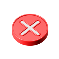 A red button with an x symbol on it png