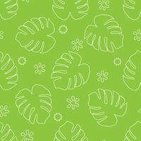 A green background with white lines and leaves vector